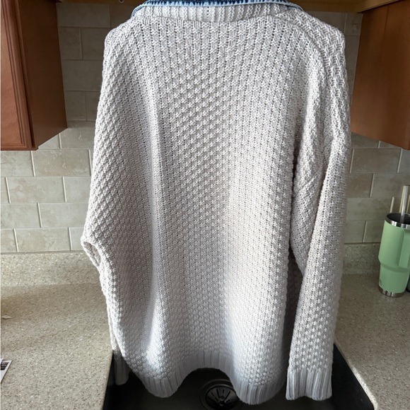 VEVERET Cream and Blue Cardigan Sweater - Picture 2 of 3